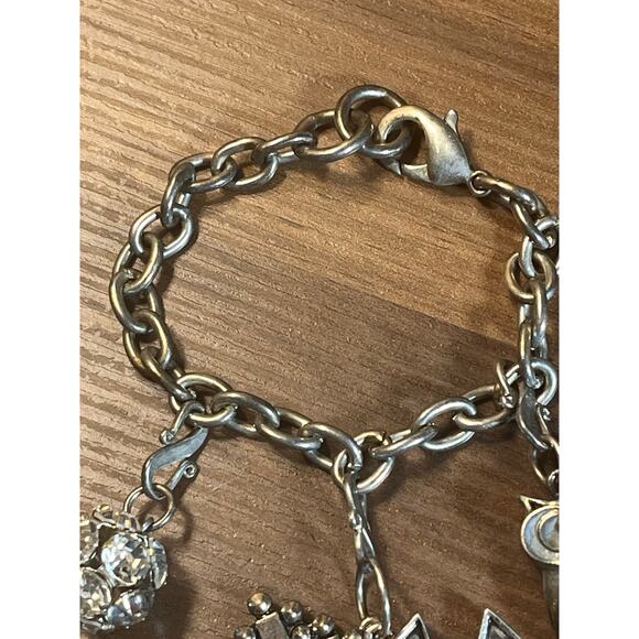 Vintage-Inspired Mixed Metal Charm Bracelet Gothic & Boho Aesthetic 7” Length - Picture 6 of 10